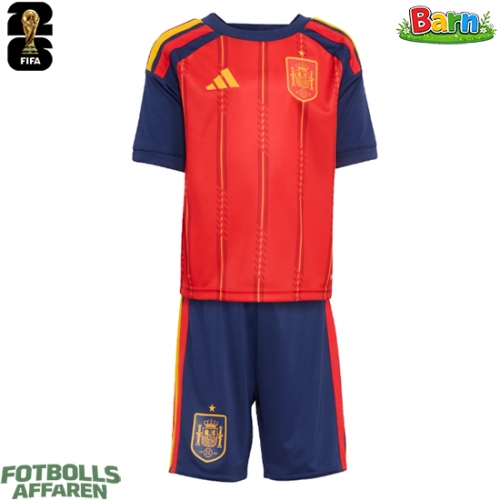 Spanien Hemmaställ Barn VM 2026 Kortärmad (+ Korta byxor)